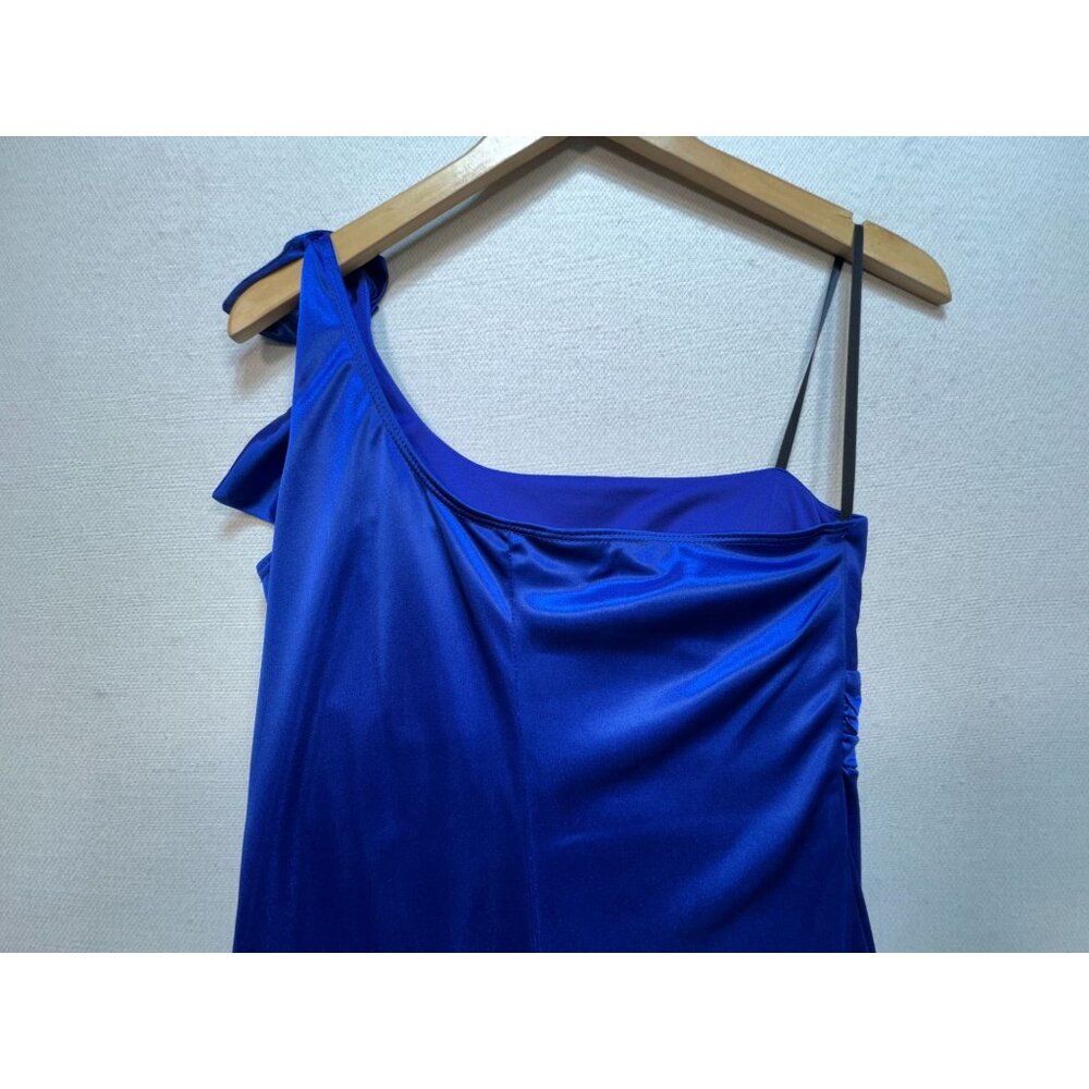 Deb Women's Elegant Mini Dress Sleeveless Size Medium Solid Blue Lightweight - Picture 10 of 12
